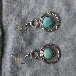 Turquoise and silver earrings